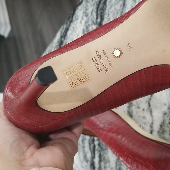 Stuart weitzman red croc heels - Picture 9 of 13